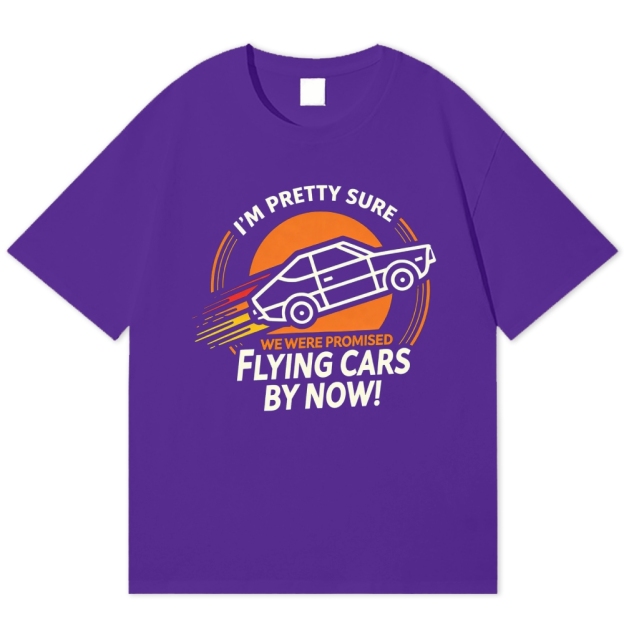 "We Were Promised Flying Cars" Retro Car Cotton T-shirt