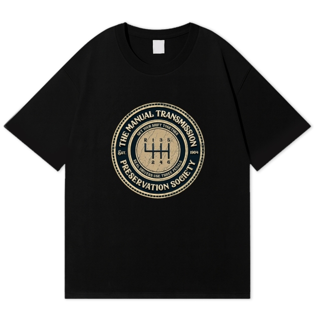 "Manual Transmission Preservation Society" Retro Car Enthusiast Cotton T-shirt