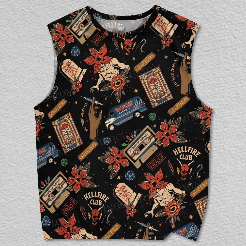 Retro Gothic Printed Tank Top