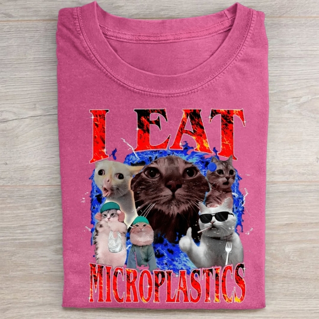 I Eat Microplastics Graphic  Vintage Washed Tee 