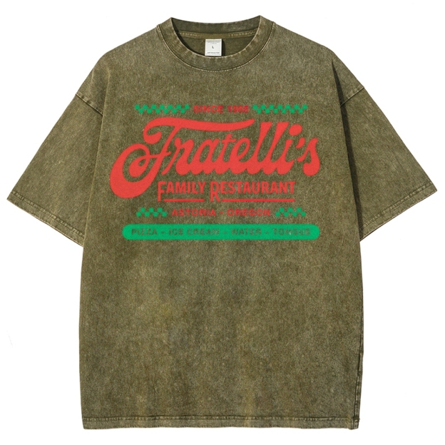 Fratelli's Family Restaurant The Goonies 80s Oregon Washed T-Shirt 