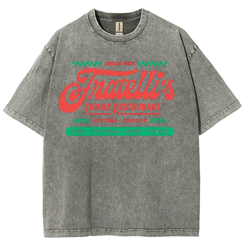 Fratelli's Family Restaurant The Goonies 80s Oregon Washed T-Shirt 
