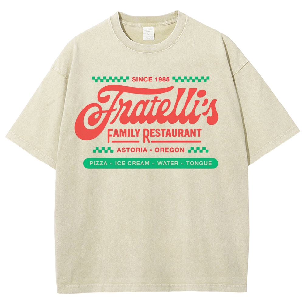 Fratelli's Family Restaurant The Goonies 80s Oregon Washed T-Shirt 