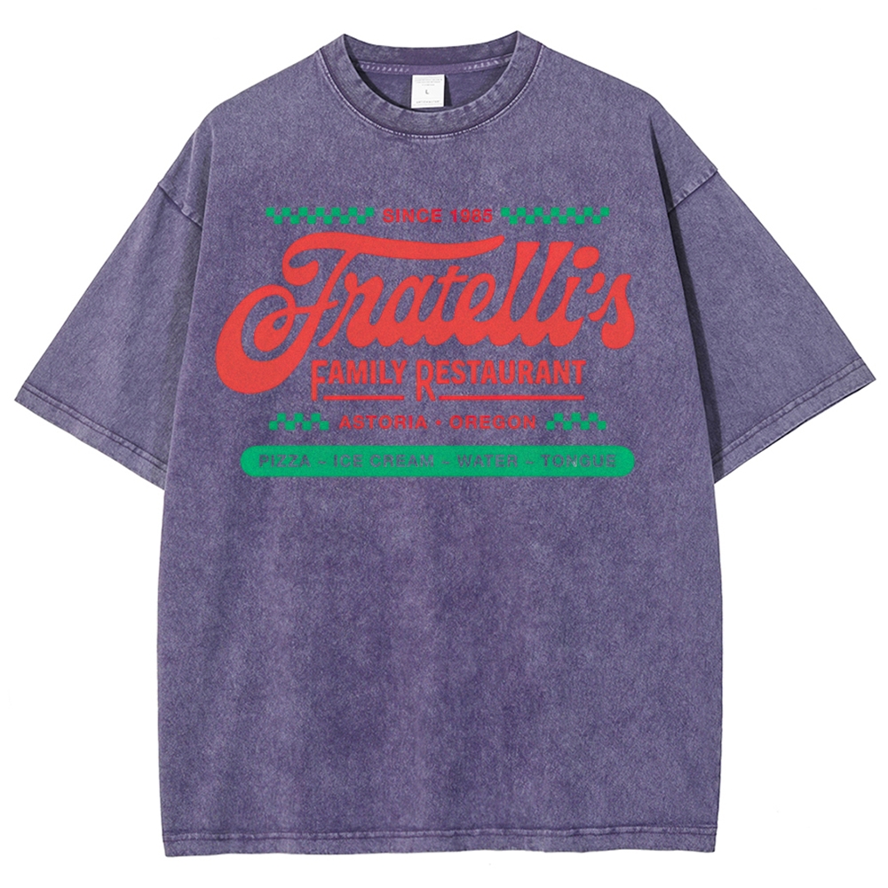 Fratelli's Family Restaurant The Goonies 80s Oregon Washed T-Shirt 