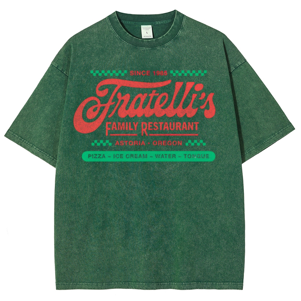 Fratelli's Family Restaurant The Goonies 80s Oregon Washed T-Shirt 