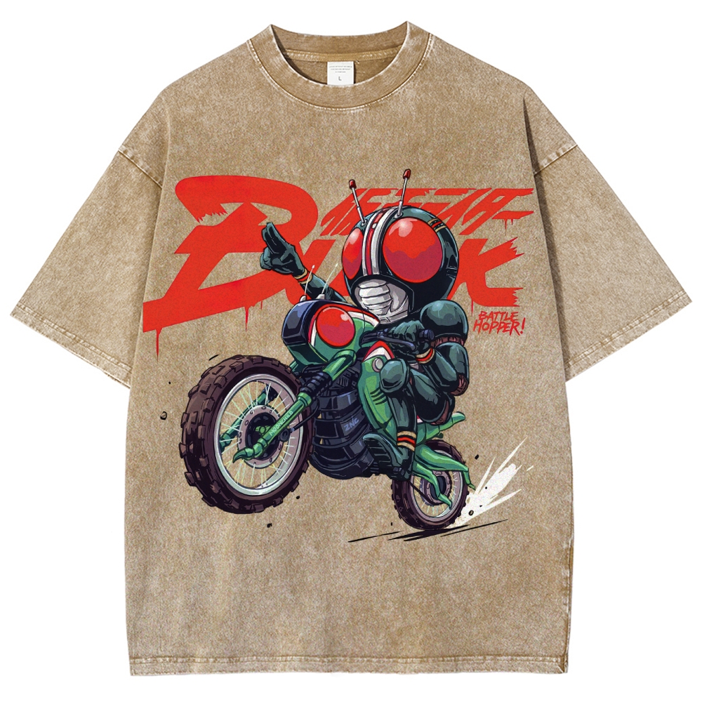 Chibi Kamen Rider Black Battle Hopper Washed T-Shirt