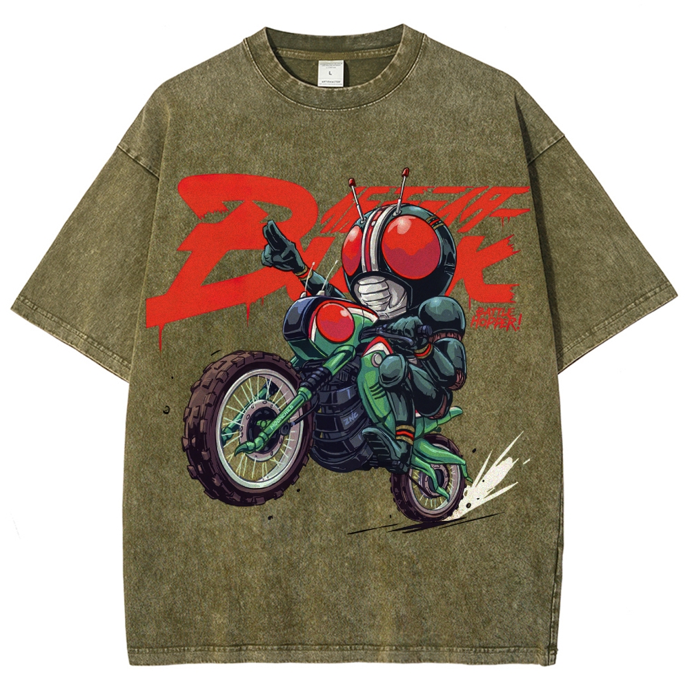 Chibi Kamen Rider Black Battle Hopper Washed T-Shirt