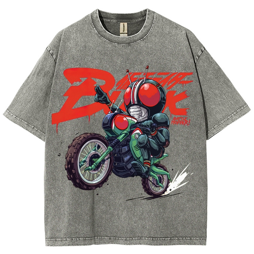 Chibi Kamen Rider Black Battle Hopper Washed T-Shirt