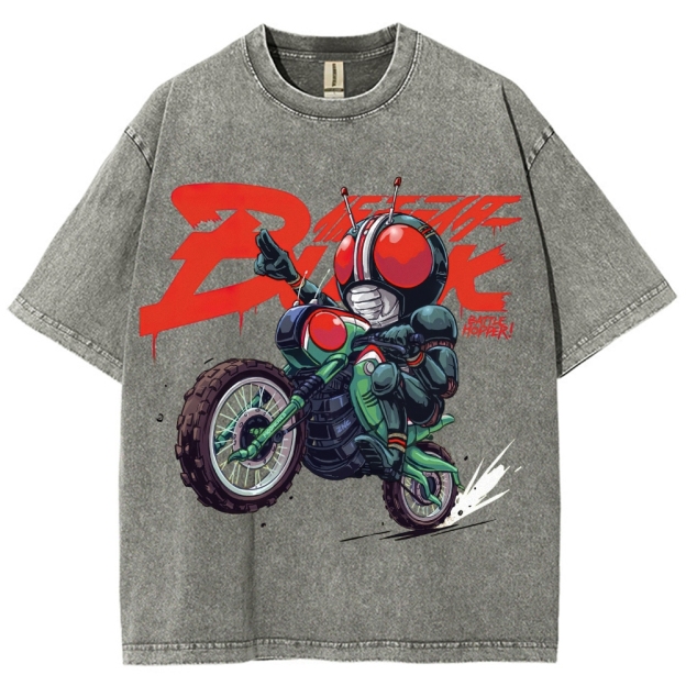 Chibi Kamen Rider Black Battle Hopper Washed T-Shirt