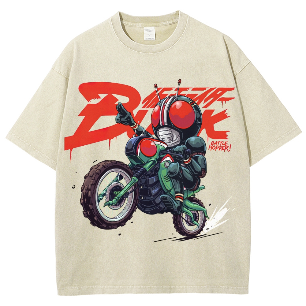 Chibi Kamen Rider Black Battle Hopper Washed T-Shirt