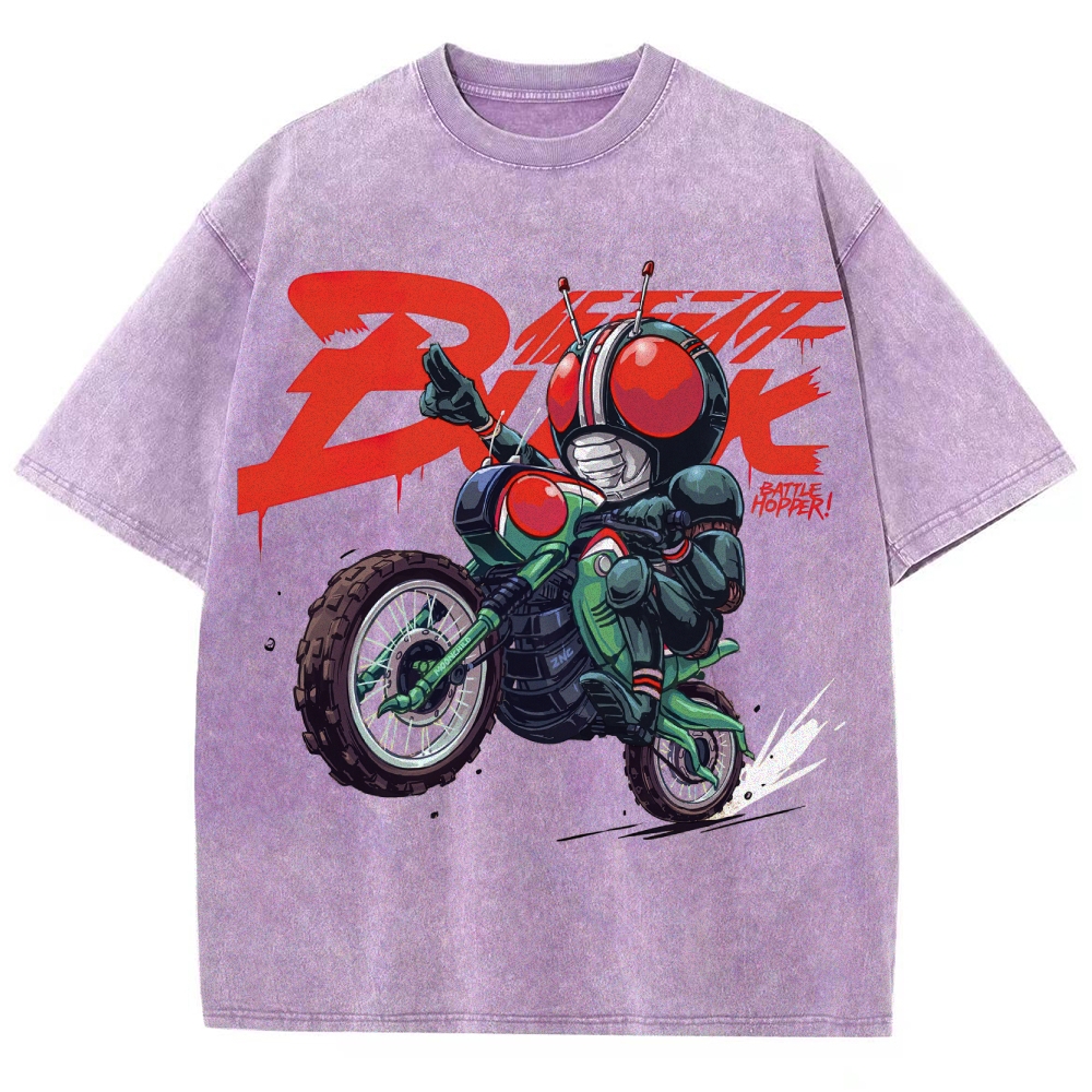 Chibi Kamen Rider Black Battle Hopper Washed T-Shirt