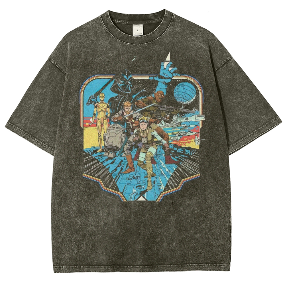 Retro Comic Battle Washed T-Shirt