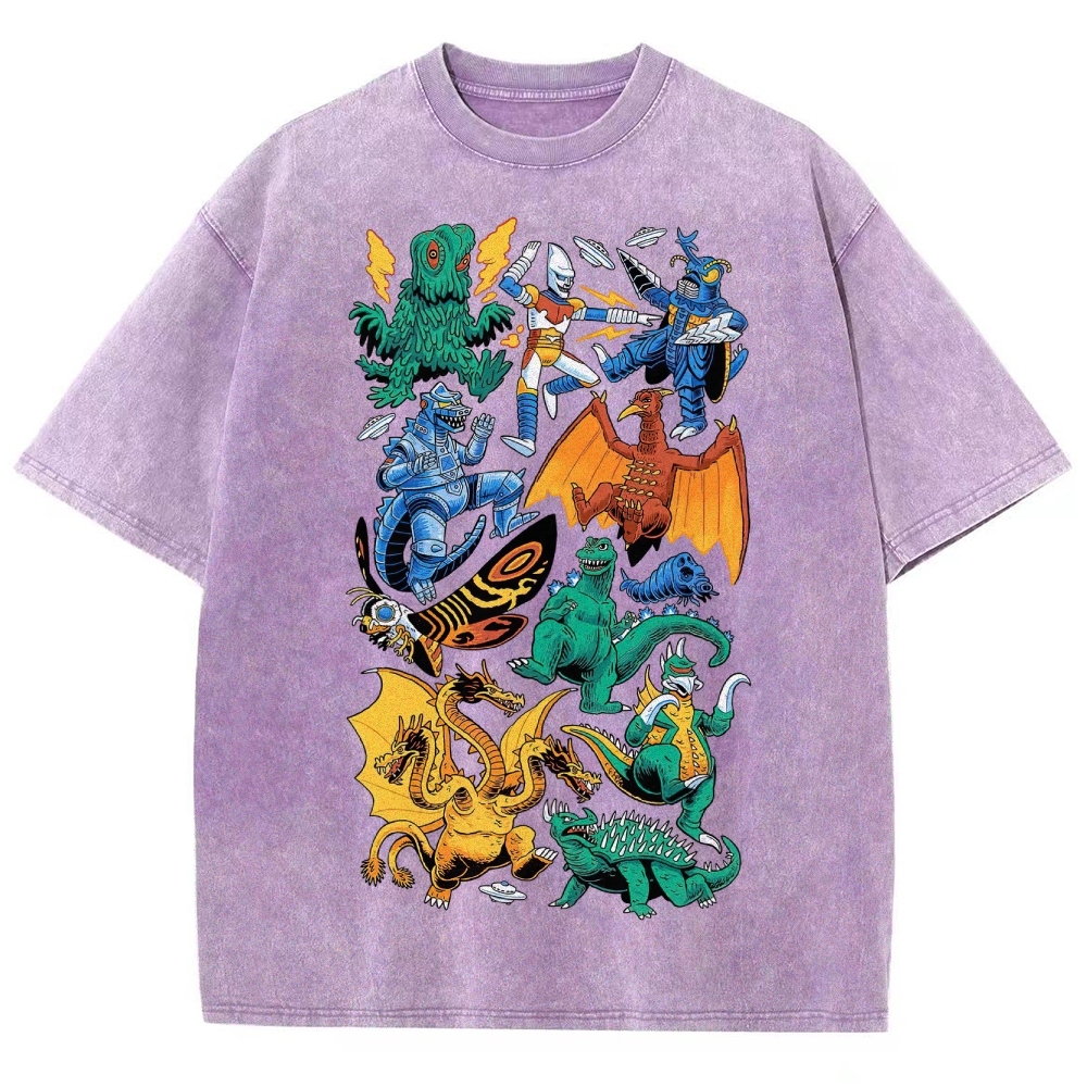 Kaiju & Hero Collage Washed T-Shirt