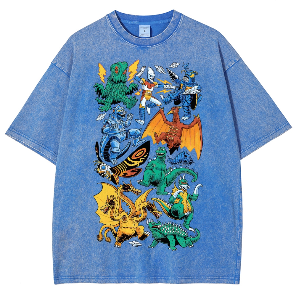 Kaiju & Hero Collage Washed T-Shirt