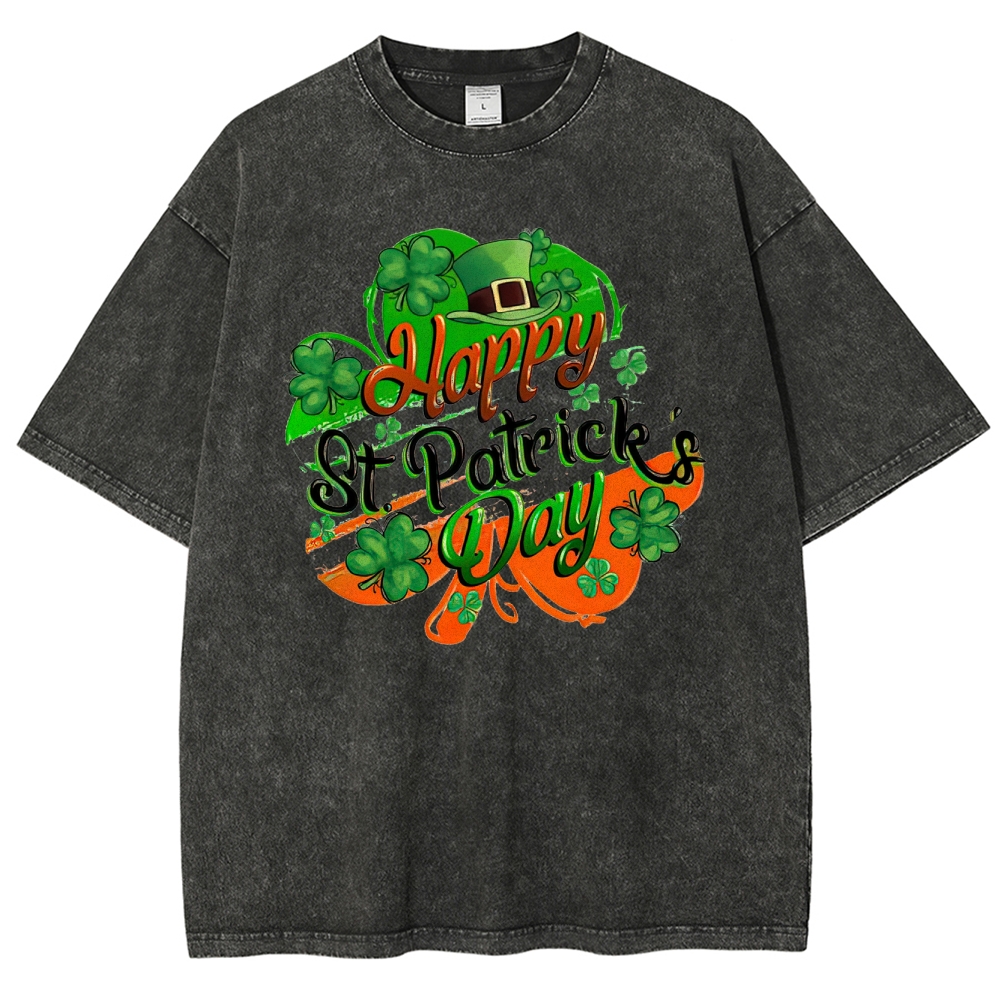 St. Patrick’s Day Shamrock Washed T-Shirt