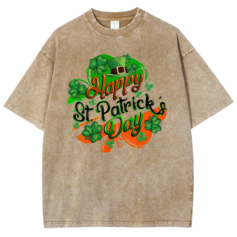 St. Patrick’s Day Shamrock Washed T-Shirt