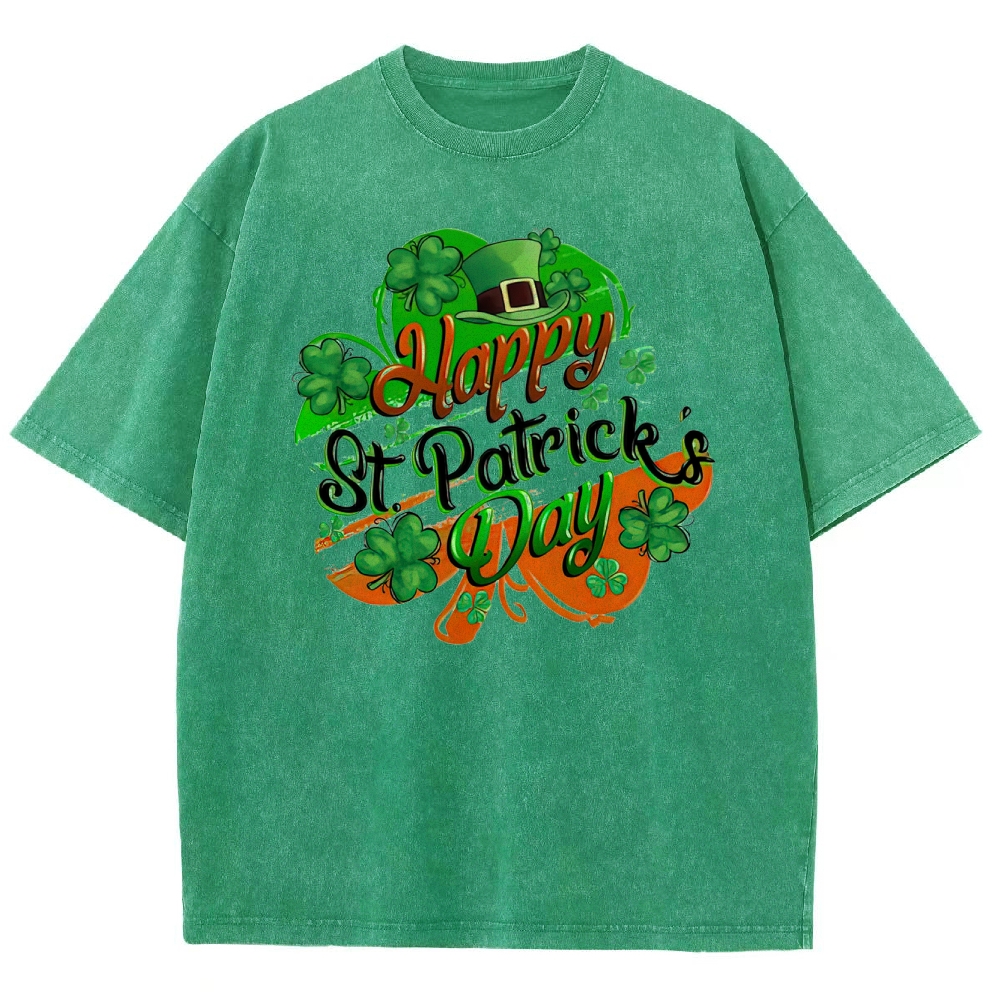 St. Patrick’s Day Shamrock Washed T-Shirt