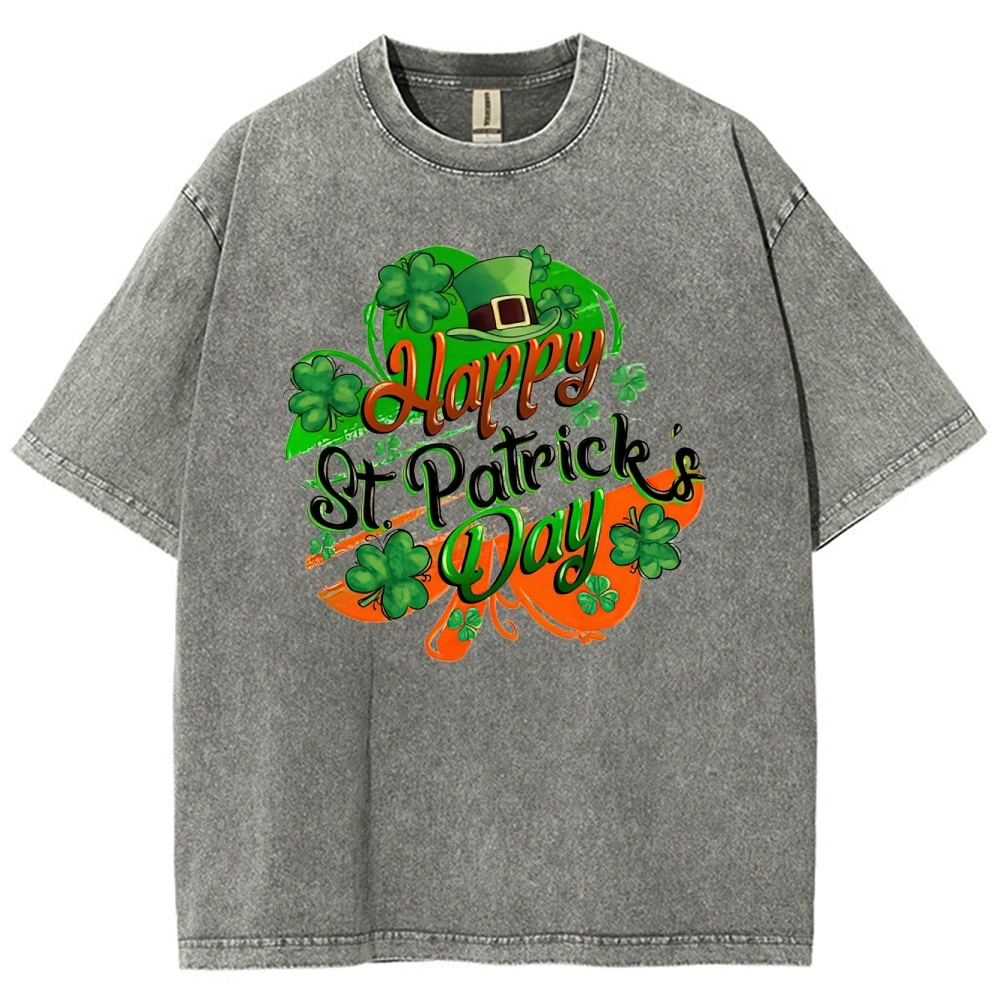 St. Patrick’s Day Shamrock Washed T-Shirt