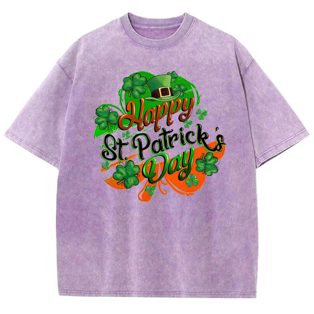 St. Patrick’s Day Shamrock Washed T-Shirt