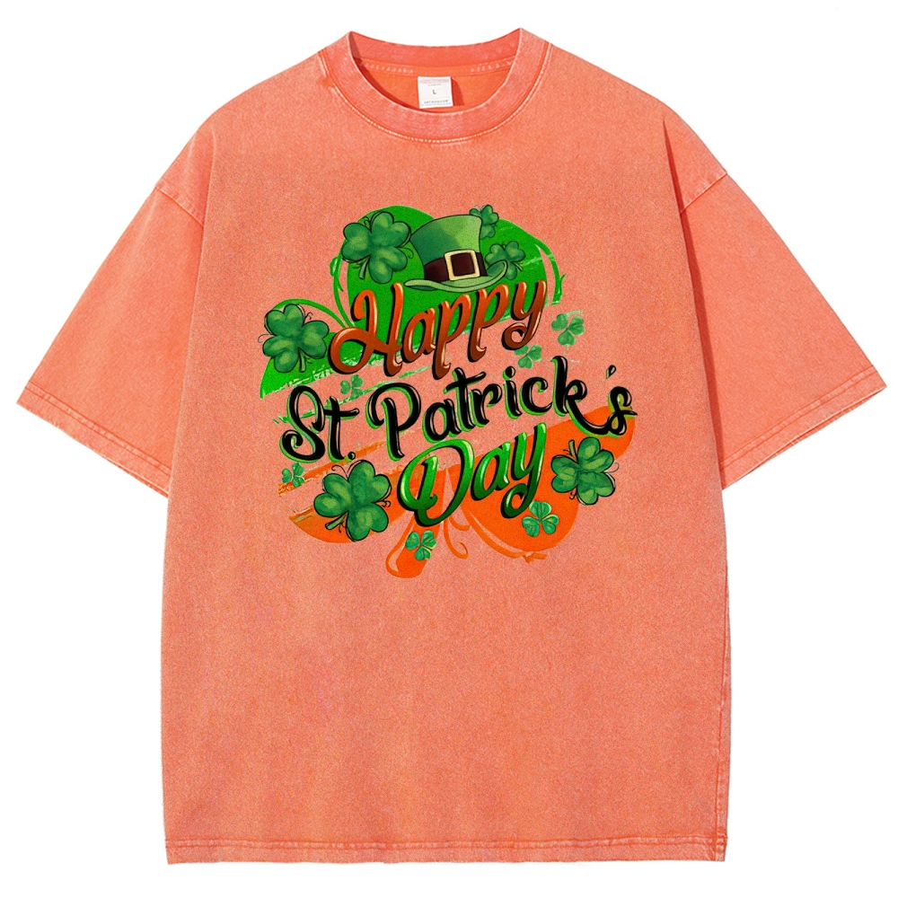 St. Patrick’s Day Shamrock Washed T-Shirt