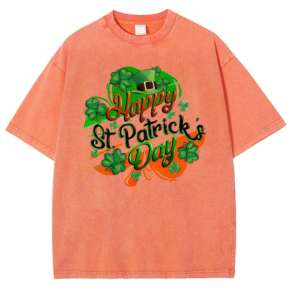 St. Patrick’s Day Shamrock Washed T-Shirt