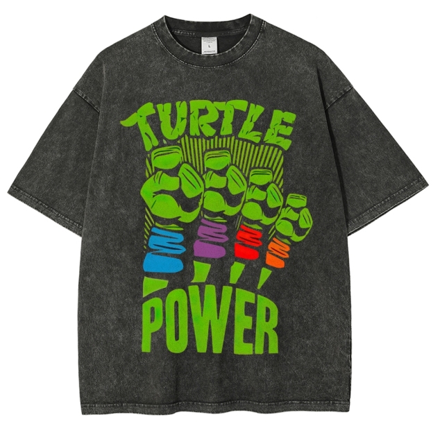 Turtle Power Fists Washed T-Shirt