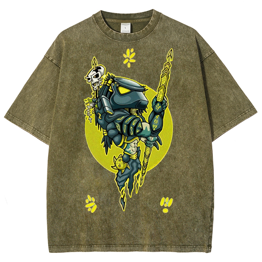 Chibi Predator Warrior Washed T-Shirt