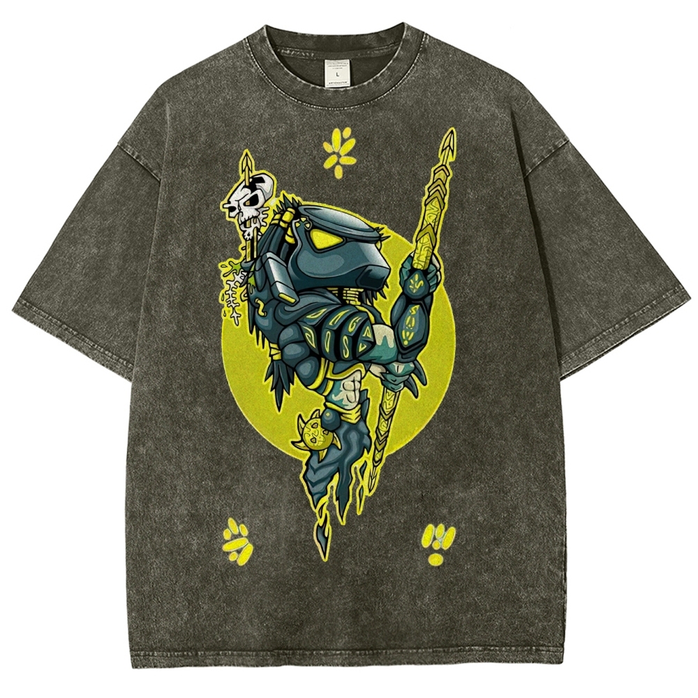 Chibi Predator Warrior Washed T-Shirt