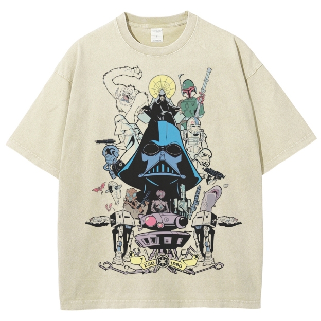 Empire Strikes Back Character Collage Washed T-Shirt