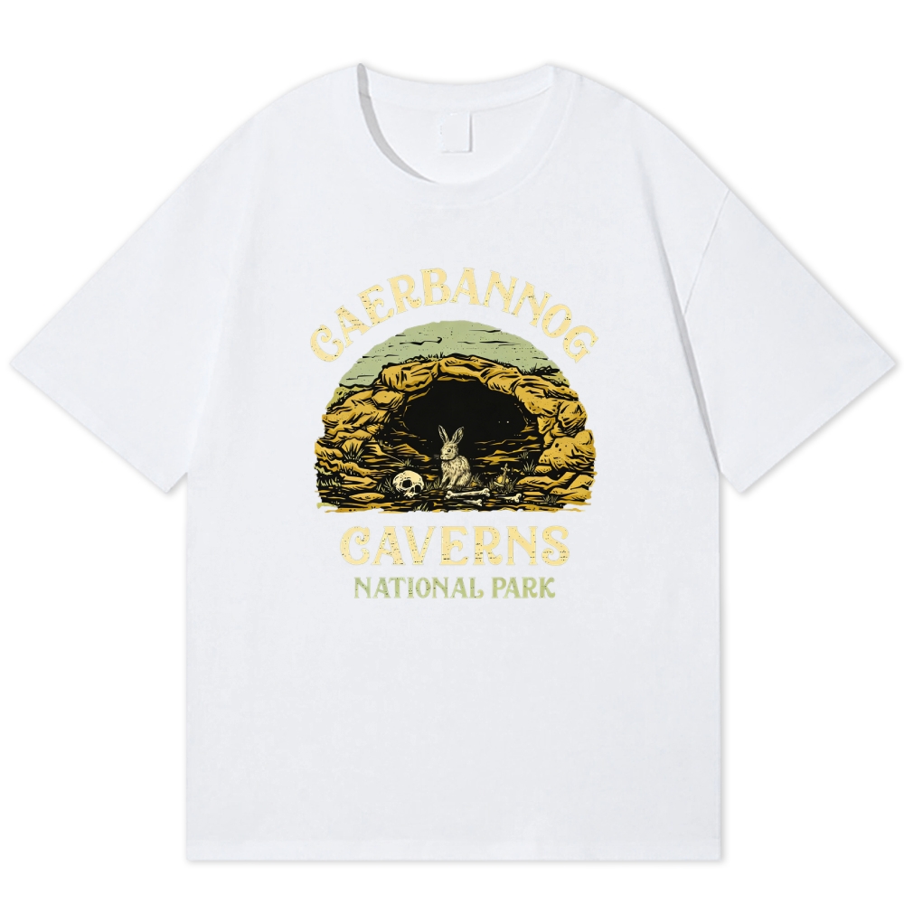 Caerbannog Caverns National Park Retro Fantasy Cotton T-shirt
