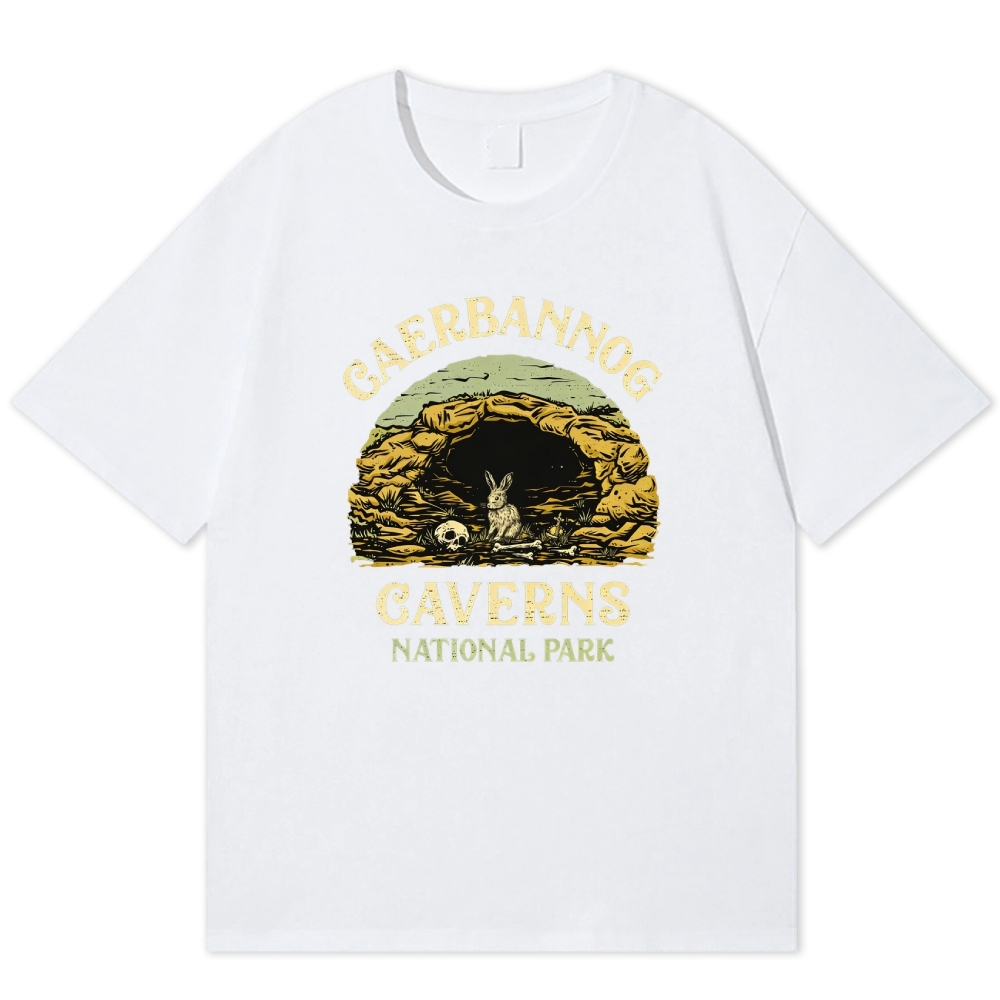 Caerbannog Caverns National Park Retro Fantasy Cotton T-shirt