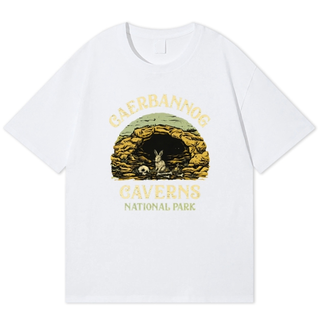 Caerbannog Caverns National Park Retro Fantasy Cotton T-shirt
