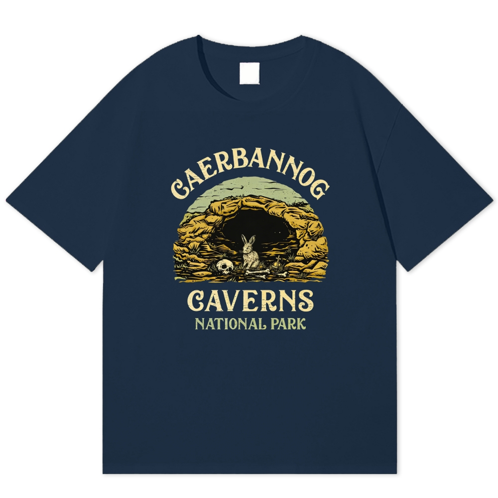Caerbannog Caverns National Park Retro Fantasy Cotton T-shirt