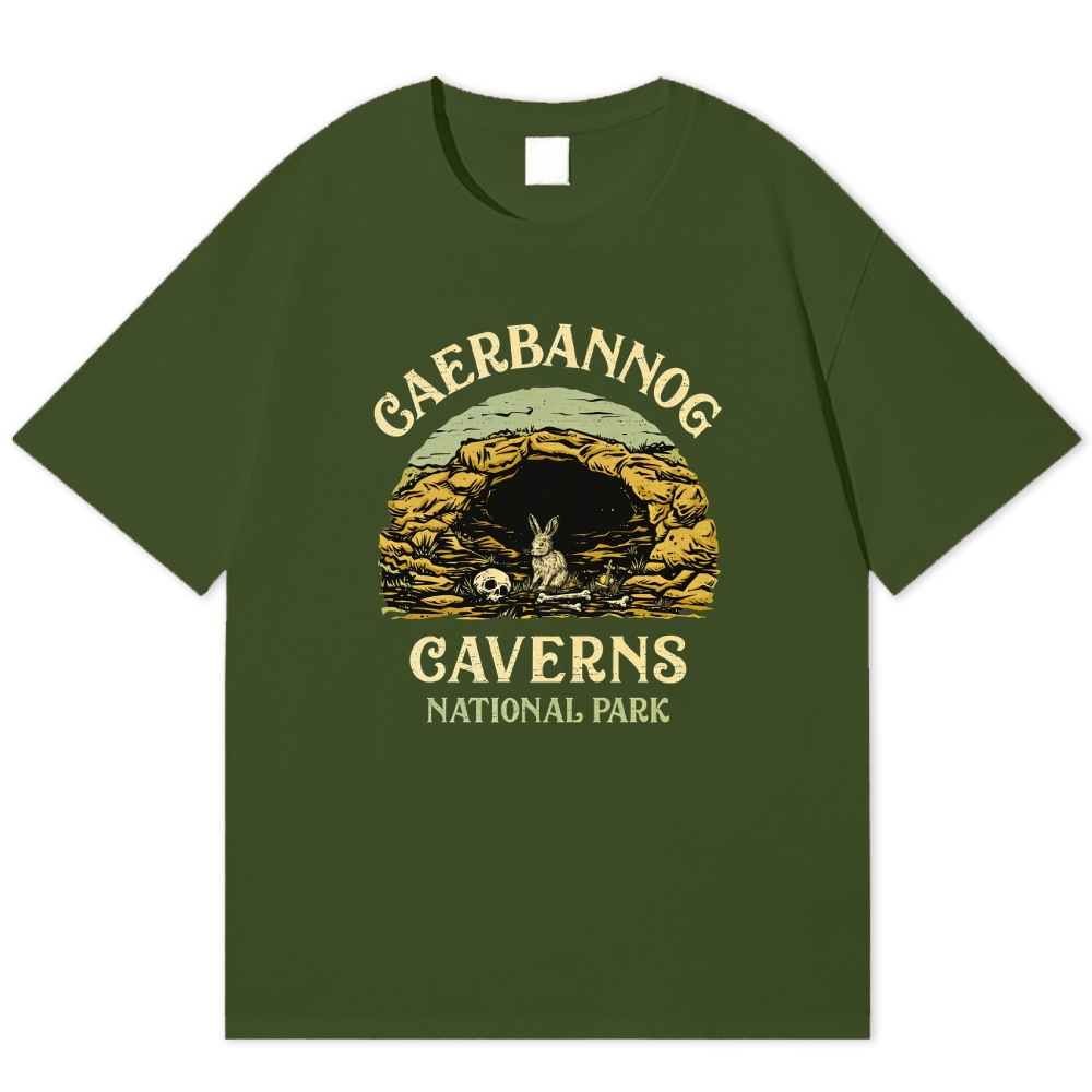 Caerbannog Caverns National Park Retro Fantasy Cotton T-shirt