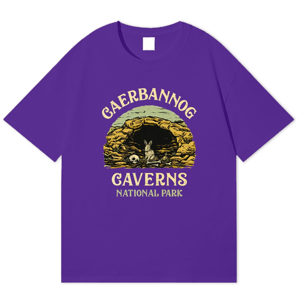 Caerbannog Caverns National Park Retro Fantasy Cotton T-shirt