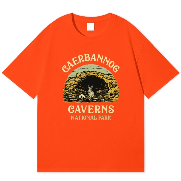 Caerbannog Caverns National Park Retro Fantasy Cotton T-shirt