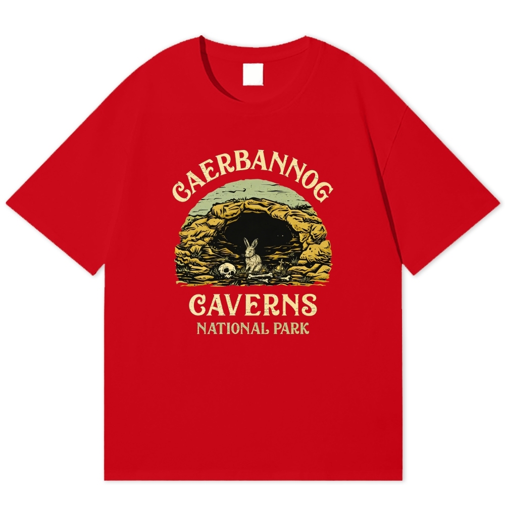 Caerbannog Caverns National Park Retro Fantasy Cotton T-shirt