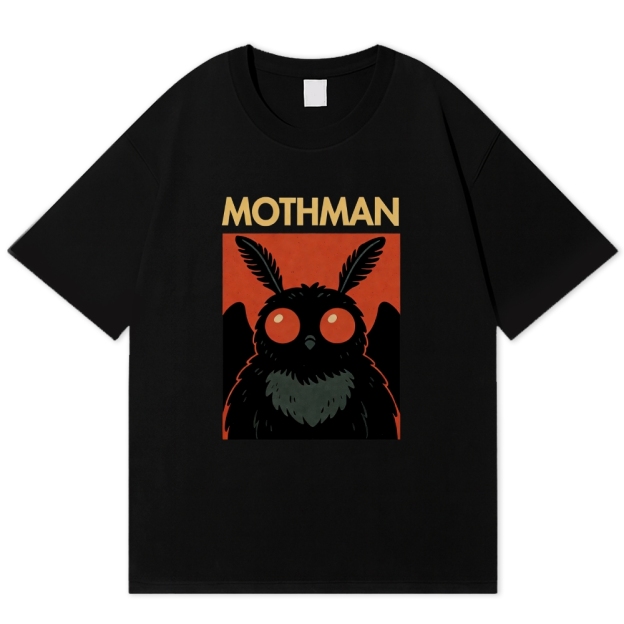 Cute Mothman Retro Cryptid Creature Cotton T-shirt