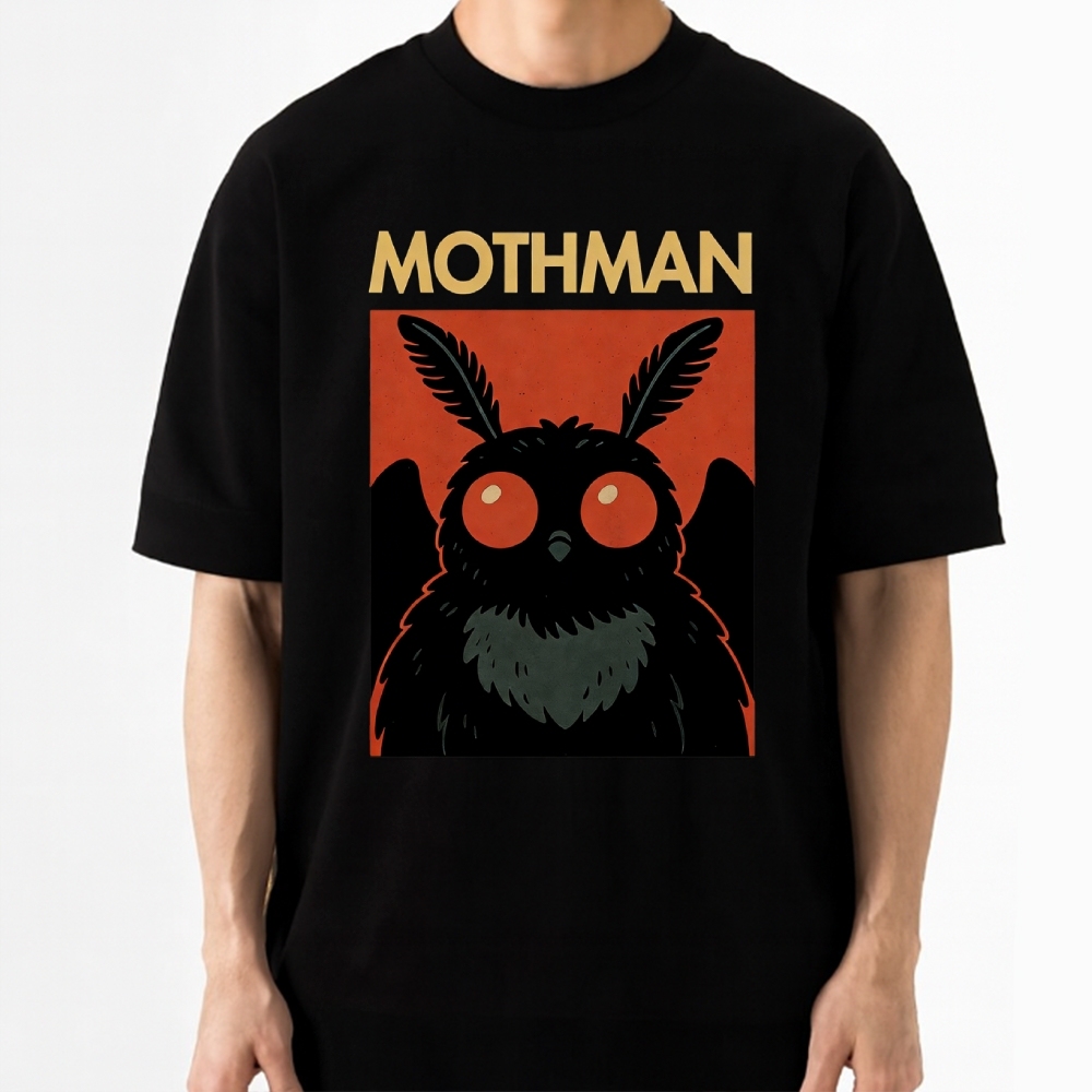 Cute Mothman Retro Cryptid Creature Cotton T-shirt