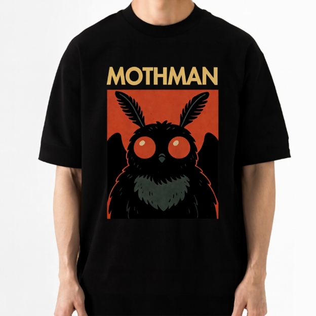 Cute Mothman Retro Cryptid Creature Cotton T-shirt
