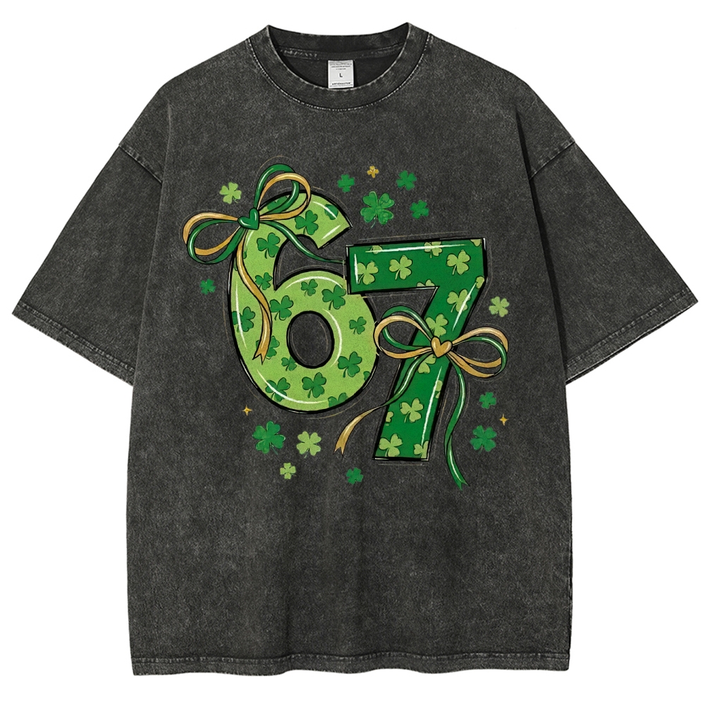 St. Patrick's Day 67 Shamrock Washed T-Shirt
