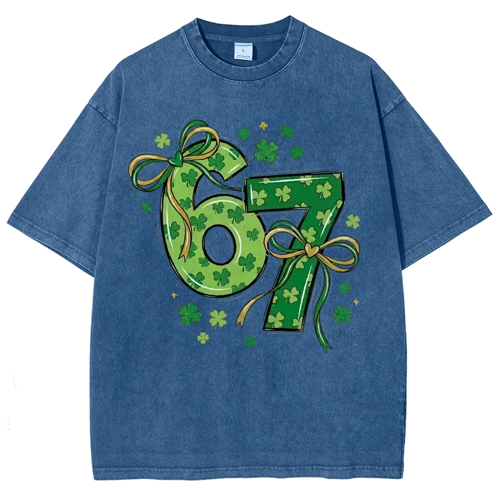 St. Patrick's Day 67 Shamrock Washed T-Shirt