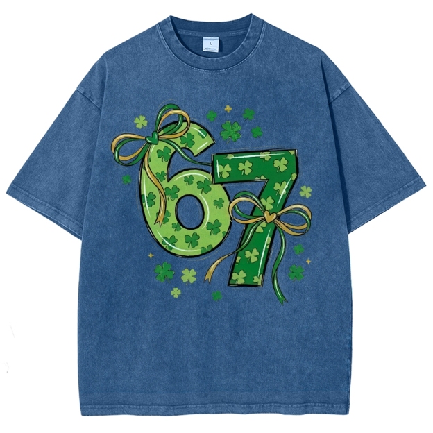 St. Patrick's Day 67 Shamrock Washed T-Shirt