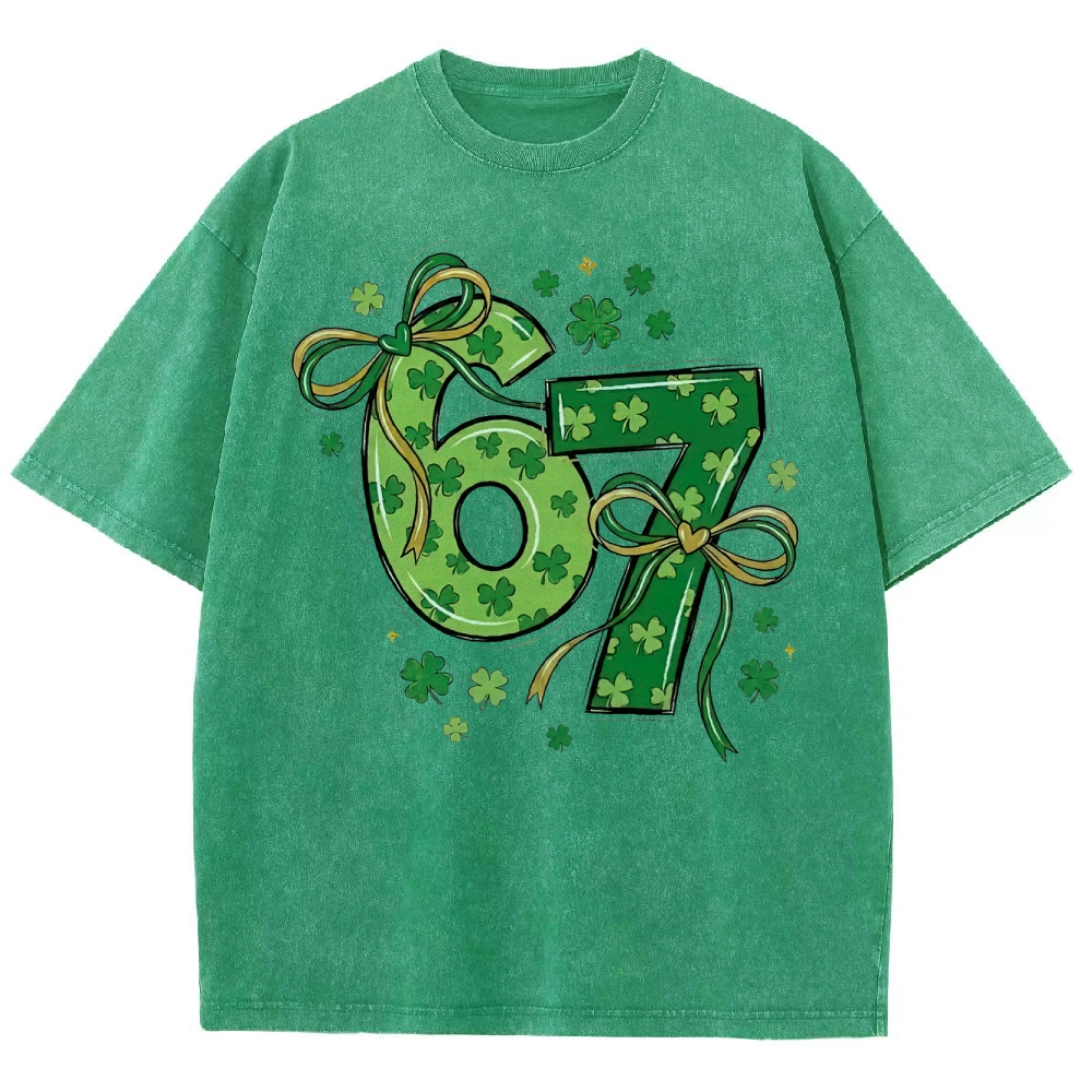 St. Patrick's Day 67 Shamrock Washed T-Shirt