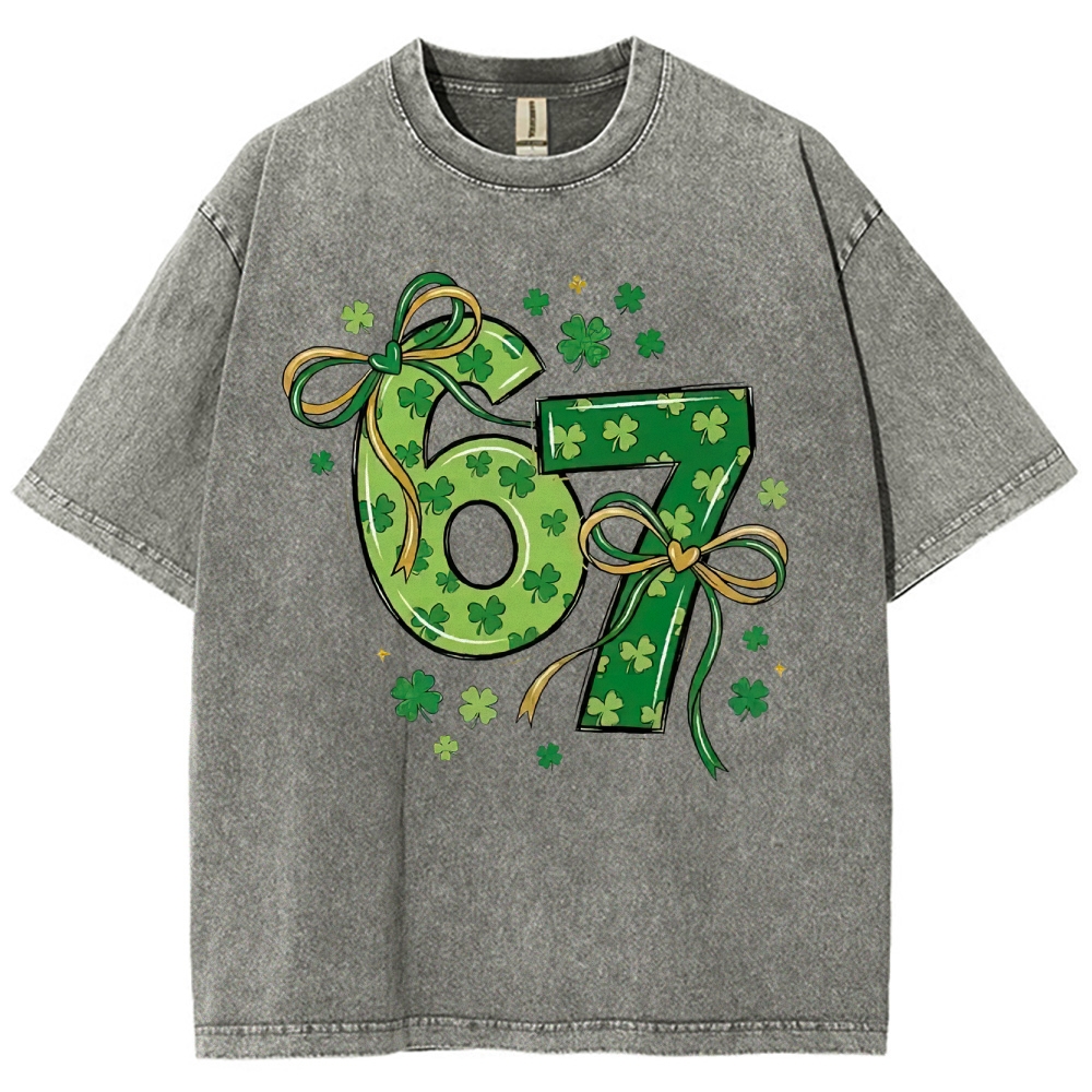 St. Patrick's Day 67 Shamrock Washed T-Shirt