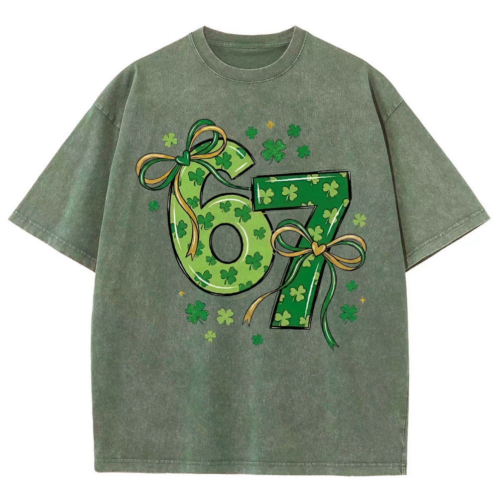 St. Patrick's Day 67 Shamrock Washed T-Shirt