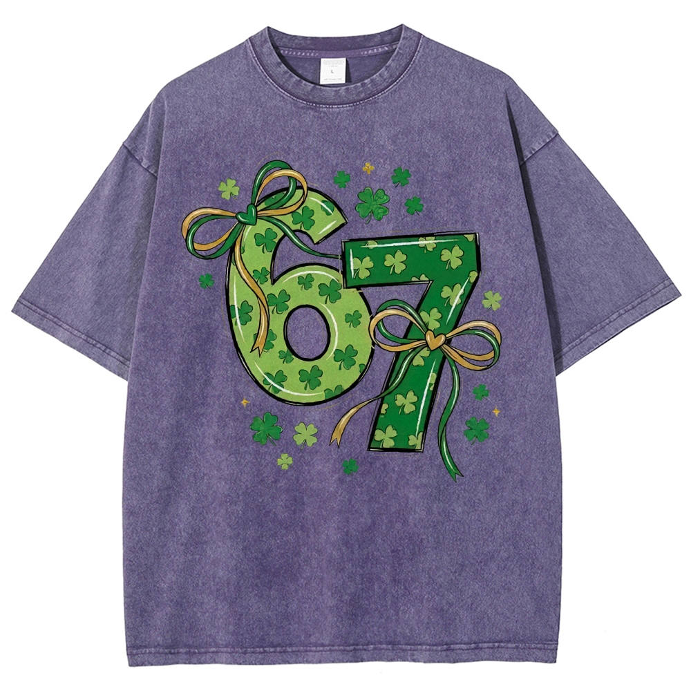 St. Patrick's Day 67 Shamrock Washed T-Shirt