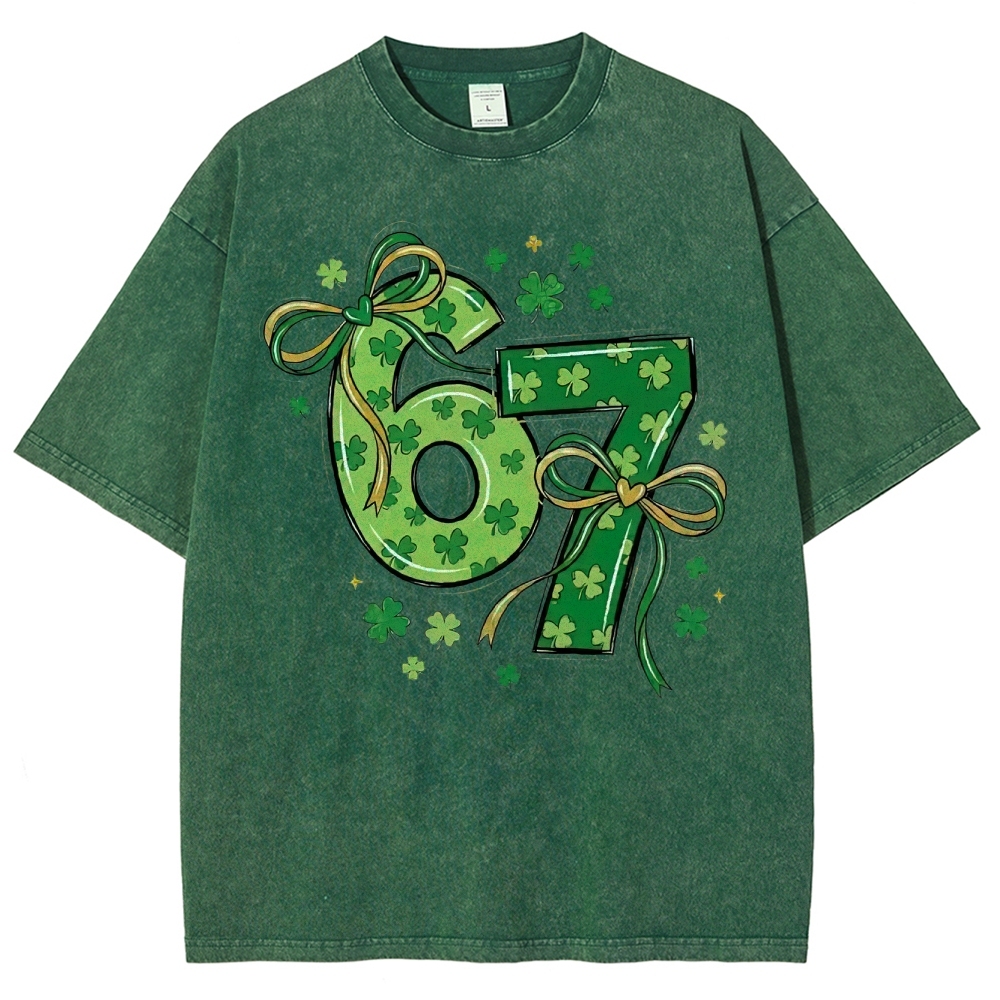 St. Patrick's Day 67 Shamrock Washed T-Shirt