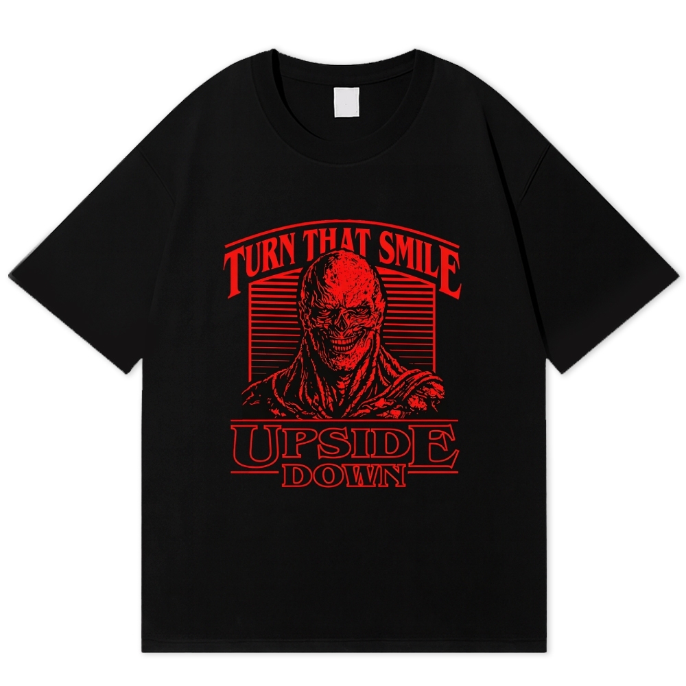 Turn That Smile Upside Down Dark Retro Cotton T-shirt