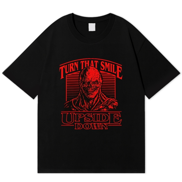 Turn That Smile Upside Down Dark Retro Cotton T-shirt
